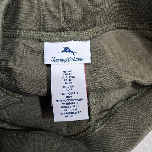 Tommy Bahama Kids Olive Green Ribbed Jogger‎ Pants With Drawstring Waist Size 4T - Picture 3 of 6